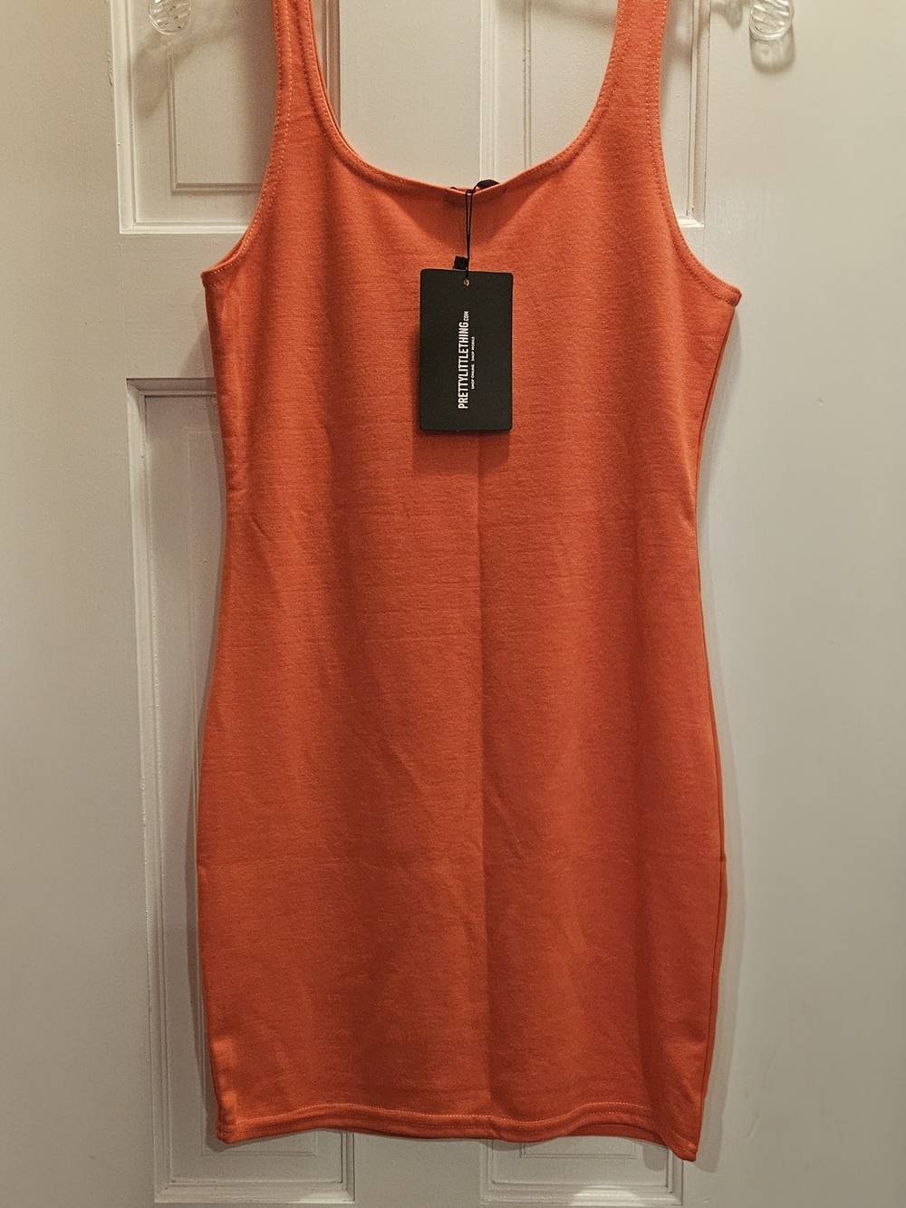 PrettyLittleThing Orange Scoop Neck Sleeveless Mini Dress